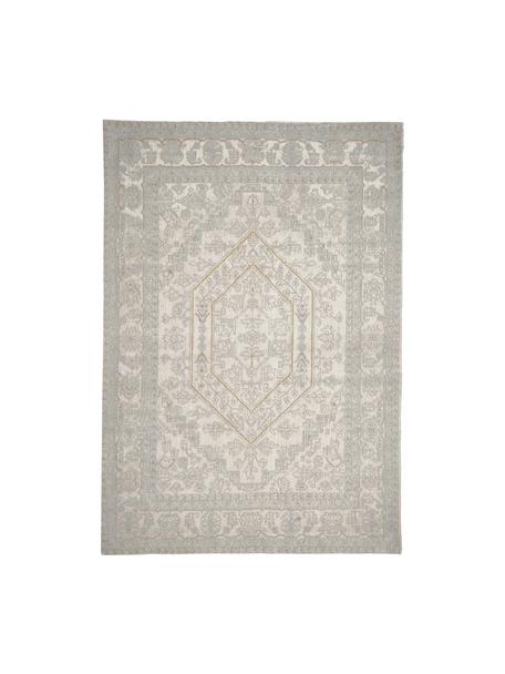 Alfombra artesanal de chenilla Magalie, estilo vintage, 95% chenilla de algodón, 5% poliéster, Tonos beige y grises, An 120 x L 180 cm (Tamaño S)