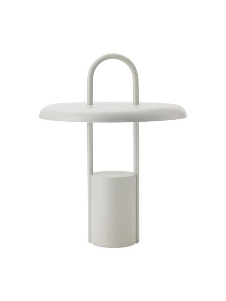 Lámpara de mesa LED para exteriores regulable Pier, con puerto USB, Lámpara: hierro recubierto, Cable: plástico, Beige, Ø 20 x Al 25 cm