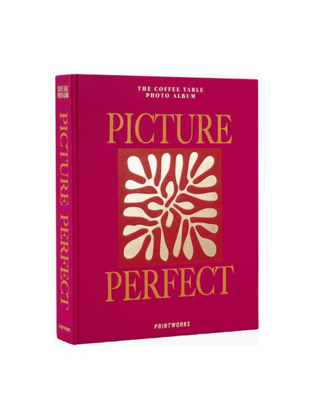 Fotoalbum Picture Perfect, Bezug: Baumwollstoff, Graupappe, Goldfarben, Weinrot, B 33 x H 27 cm