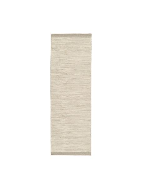 Tapis en laine tissé main, chiné Asko, Beige, larg. 80 x long. 250 cm