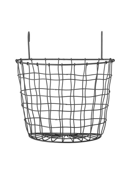 Metalen wandmand Minas, Gecoat metaal, Zwart, B 26 x H 27 cm