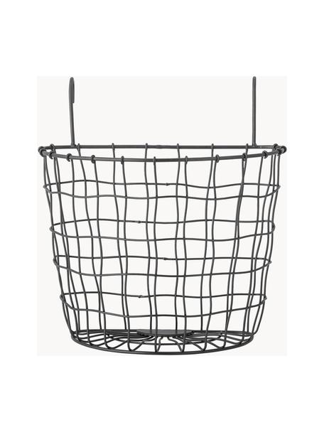 Kosz ścienny z metalu Minas, Metal powlekany, Czarny, S 26 x W 27 cm