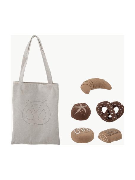 Set giocattoli con borsa Snorre 6 pz, Rivestimento: 80% lino, 10% cotone, 10%, Marrone scuro, beige, bianco latte, Set in varie misure