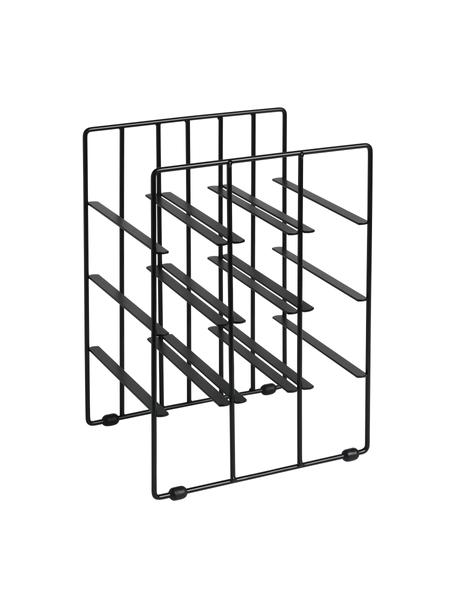 Portabottiglie per 9 bottiglie Pilare, Metallo verniciato a polvere, Nero, Larg. 28 x Alt. 38 cm