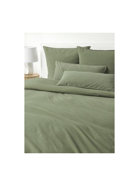 Poszwa na kołdrę z bawełny Darlyn, Oliwkowy zielony, S 240 x D 220 cm
