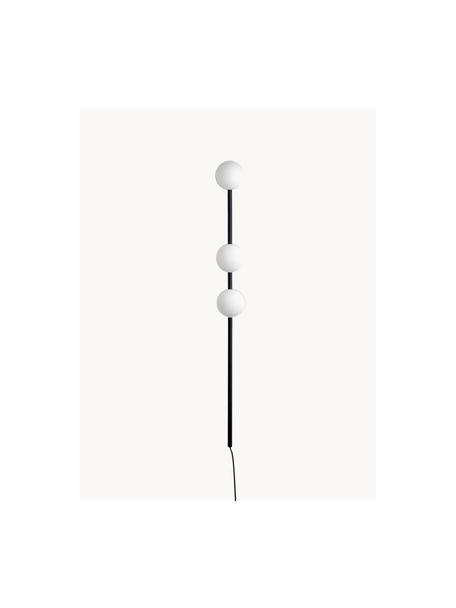 Handgemaakte wandlamp Bar met stekker, Zwart, B 12 x H 123 cm