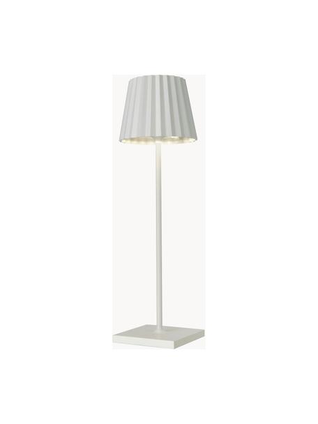 Lampada mobile da tavolo per esterni a LED  dimmerabile Trellia, Paralume: alluminio verniciato, Base della lampada: alluminio verniciato, Bianco, Ø 12 x Alt. 38 cm