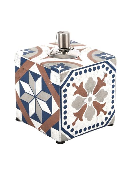 Kleine olielamp Tegels, Edelstaal, beton, gelakt, Meerkleurig, B 13 cm x H 17 cm
