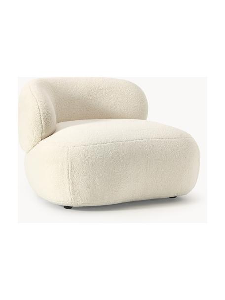 Nierenförmiger Loungesessel Alba aus Teddyfell, Rivestimento: teddy (100% poliestere) I, Struttura: legno massiccio di abete , Teddy bianco latte, Larg. 102 x Prof. 89 cm, schienale a sinistra