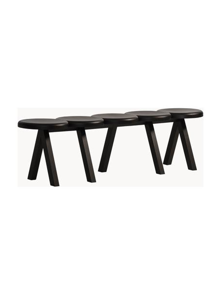 Banc de bois de chêne Millepiedi, Bois de chêne, laqué, Bois de chêne, noir laqué, larg. 155 x prof. 35 cm