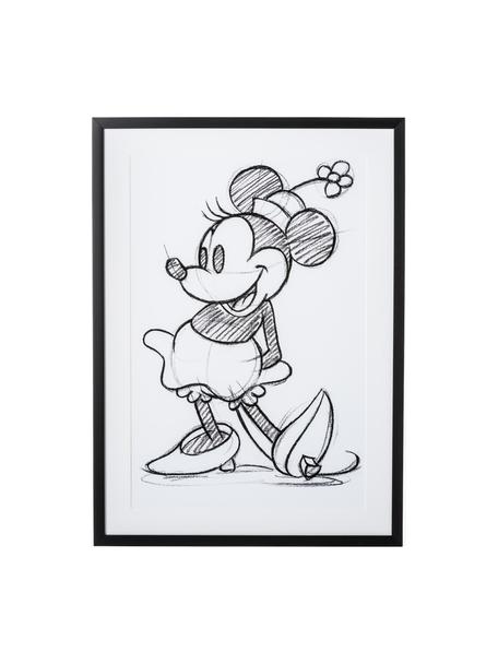 Zarámovaný digitální tisk Minnie, Bílá, černá, Š 50 cm, V 70 cm