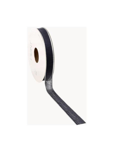Ruban cadeau Batiste, 55 % rayonne, 45 % polyester, Bleu foncé, argenté, larg. 3 cm x long. 1,5 m