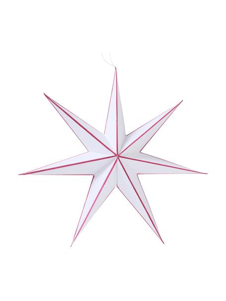 Stern-Anhänger Favola in Weiß, Papier, Weiß, Rot, Ø 40 x H 40 cm