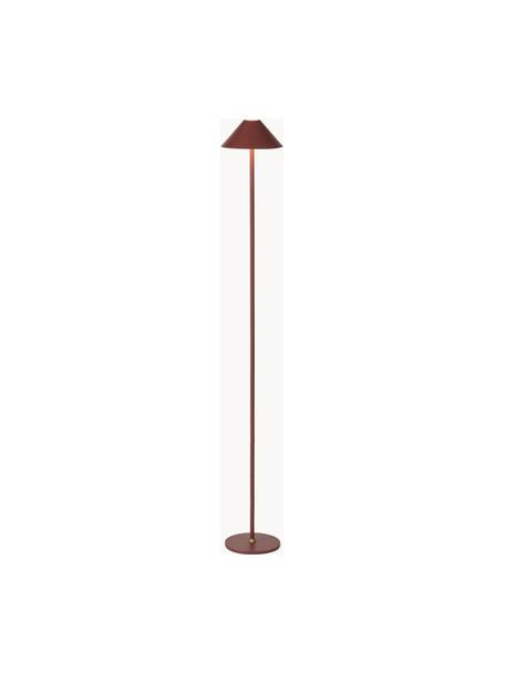 Kleine mobiele LED vloerlamp Hygge, dimbaar, Metaal, gecoat, Wijnrood, H 134 cm