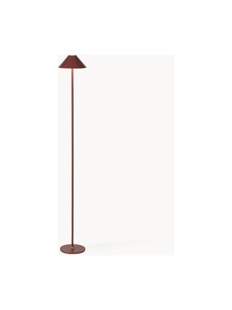 Kleine mobiele LED vloerlamp Hygge, dimbaar, Metaal, gecoat, Wijnrood, H 134 cm