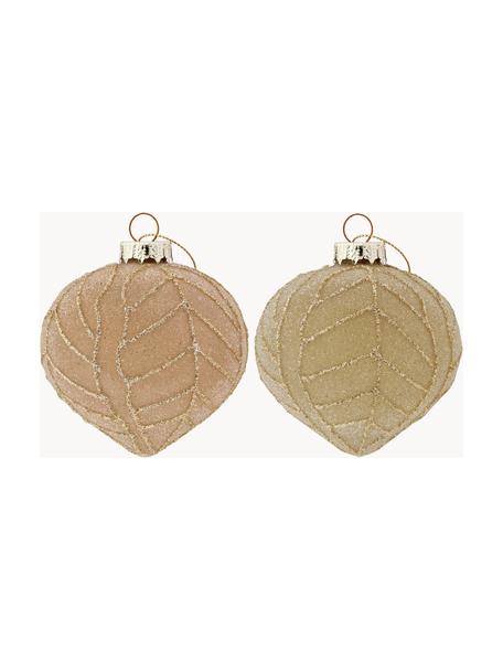 Set ciondoli di Natale Lavinia Ø 8 cm, 12 pz, Vetro, Rosa cipria, beige, dorato, Ø 8 cm