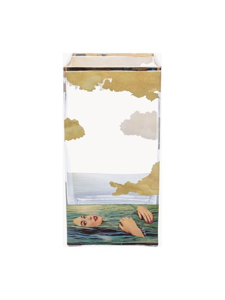 Designer Glasvase Sea Girl, H 30 cm, Vase: Glas, Rand: Gold, Sea Girl, B 15 x H 30 cm