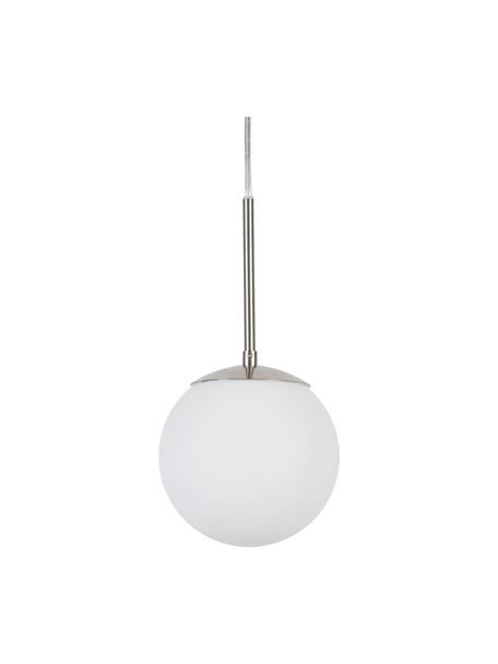 Petite suspension boule Cafe, Blanc, couleur argentée, Ø 15 x haut. 29 cm