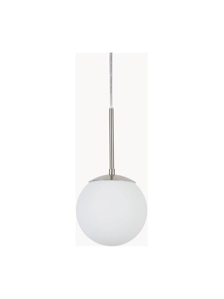 Petite suspension boule Cafe, Blanc, argenté, Ø 15 x haut. 29 cm