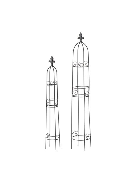 Support cache-pot Lony, 2 pièces., Métal, enduit, Noir, Lot de différentes tailles