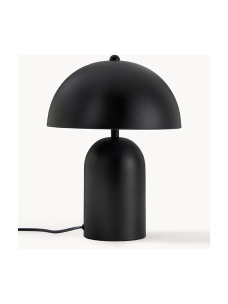 Lámpara de mesa retro Walter, Cable: plástico, Negro mate, Ø 25 x Al 34 cm