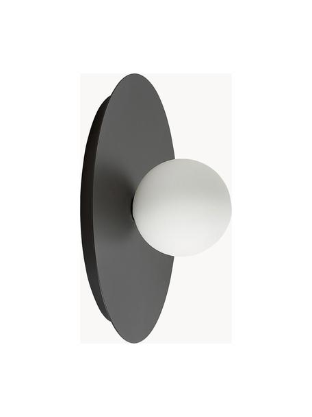 Aplique / Plafón Starling, Pantalla: vidrio opalino, Negro, blanco, Ø 33 x F 14 cm