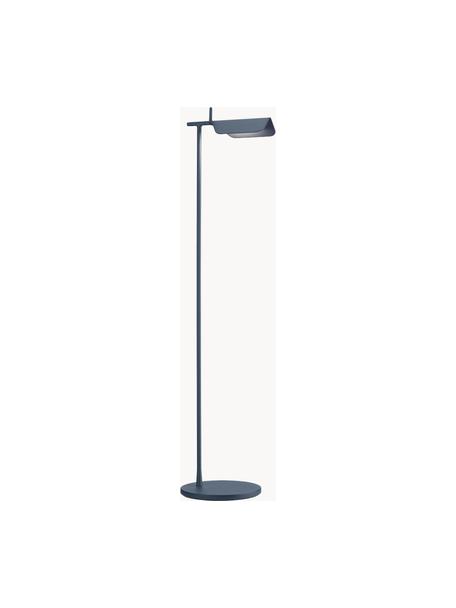 Kleine LED vloerlamp Tab, dimbaar, Lampenkap: kunststof, Grijsblauw, H 110 cm