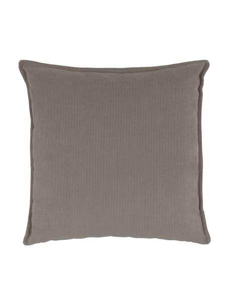Cuscino arredo in velluto a coste Lennon, Rivestimento: velluto a coste (92% poli, Velluto a coste marrone, Larg. 60 x Lung. 60 cm