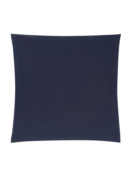 Taies d'oreiller en percale de coton bleu foncé Elsie, 2 pièces, 65 x 65 cm, Bleu foncé, larg. 65 x long. 65 cm