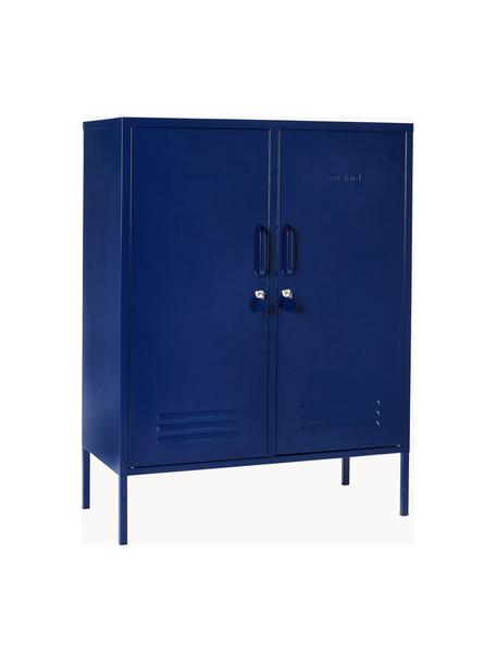 Metalen highboard The Midi, Gepoedercoat staal, Donkerblauw, B 85 x H 111 cm