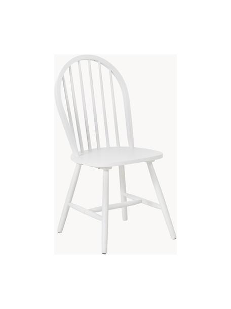 Windsor-Holzstühle Megan, 2 Stück, Kautschukholz, lackiert, Weiß, B 46 x T 51 cm