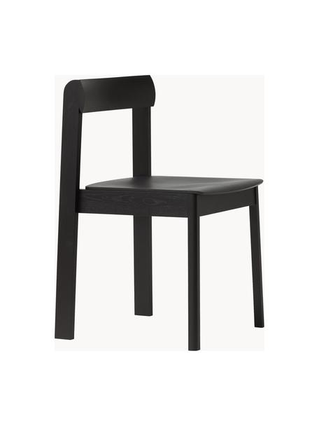Krzesło z drewna dębowego Blueprint, 2 szt., Drewno dębowe, Drewno dębowe lakierowane na czarno, S 46 x G 49 cm