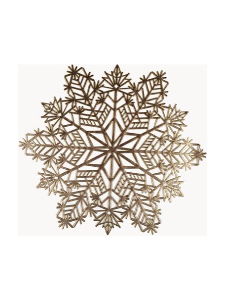 Prostírání Snowflake, 2 ks, Umělá hmota, Zlatá, Ø 38 cm