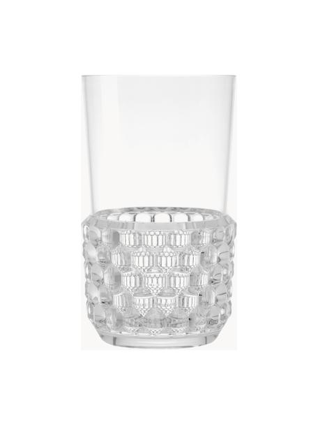 Bicchieri acqua con motivo strutturato Jellies 4 pz, Plastica, Trasparente, Ø 9 x Alt. 15 cm, 600 ml