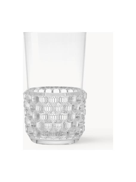 Vasos con relieves Jellies, 4 uds., Plástico, Transparente, Ø 9 x Al 15 cm, 600 ml