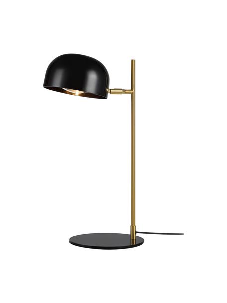 Bureaulamp Posefarben, Lampenkap: gecoat metaal, Zwart, goudkleurig, D 29 x H 49 cm