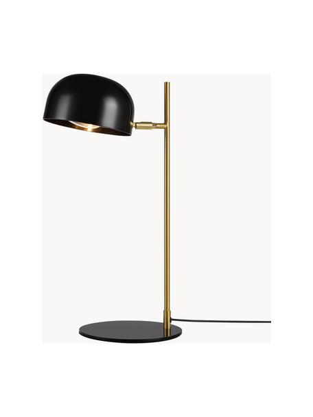 Bureaulamp Posefarben, Lampenkap: gecoat metaal, Zwart, goudkleurig, D 29 x H 49 cm