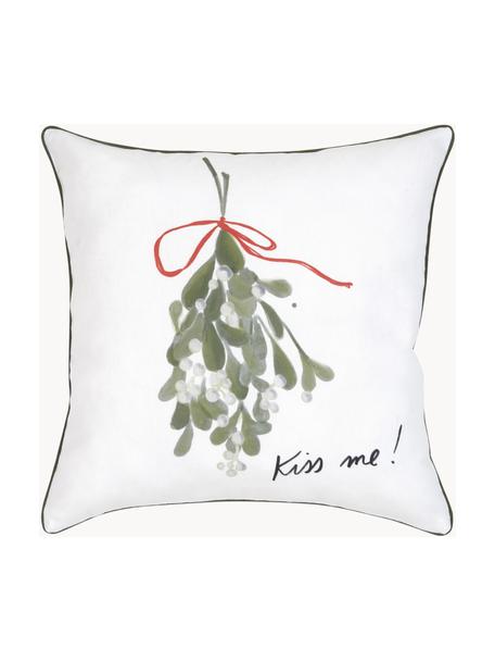 Poszewka na poduszkę Kiss Me od Kery Till, 100% bawełna, Biały, zielony, S 40 x D 40 cm