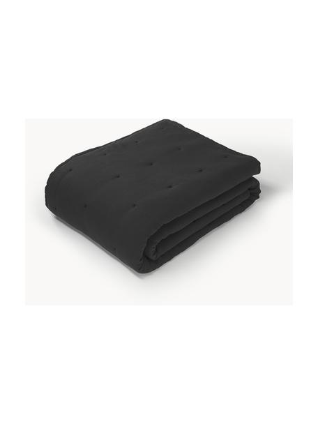 Couvre-lit en coton Lenore, Noir, larg. 230 x long. 250 cm (pour lits jusqu'à 180 x 200 cm)