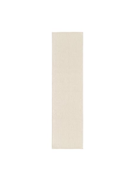 Handgeweven wollen loper Amaro, Onderzijde: 100% katoen Bij wollen vl, Crèmewit, beige, B 80 x L 300 cm