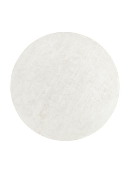 Tapis rond en viscose tissé main Jane, Blanc ivoire, Ø 120 cm (taille S)