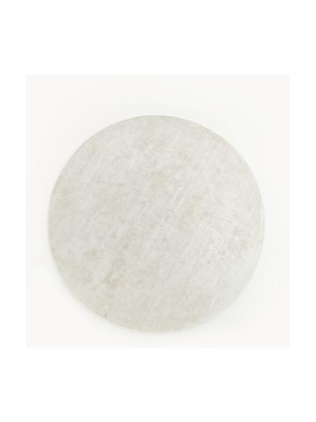 Okrúhly ručne tkaný koberec z viskózy Jane, Svetlosivá, Ø 120 cm (veľkosť S)
