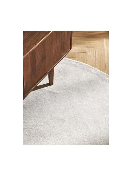 Tapis rond en viscose tissé main Jane, 100 % viscose, Blanc cassé, Ø 300 cm (taille XXL)