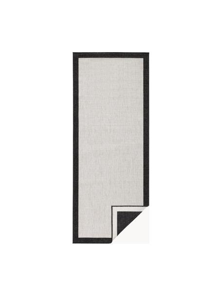 Obojstranný behúň do interiéru/exteriéru Panama, 100 % polypropylén, Svetlosivá, čierna, Š 80 x D 350 cm