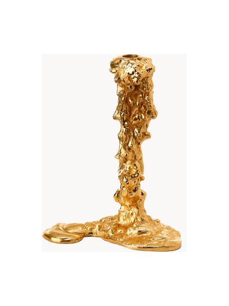 Świecznik z metalu Drip, Metal powlekany, Odcienie złotego, S 18 x W 25 cm