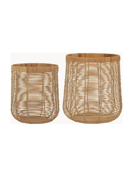 Set di 2 cesti fatti a mano Live, Rattan, ferro, Beige, Set in varie misure