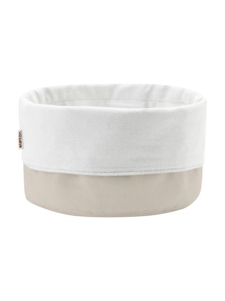 Lněná ošatka na pečivo Oleg, 100 % bavlněné plátno, Písková, bílá, Ø 23 cm, V 21 cm