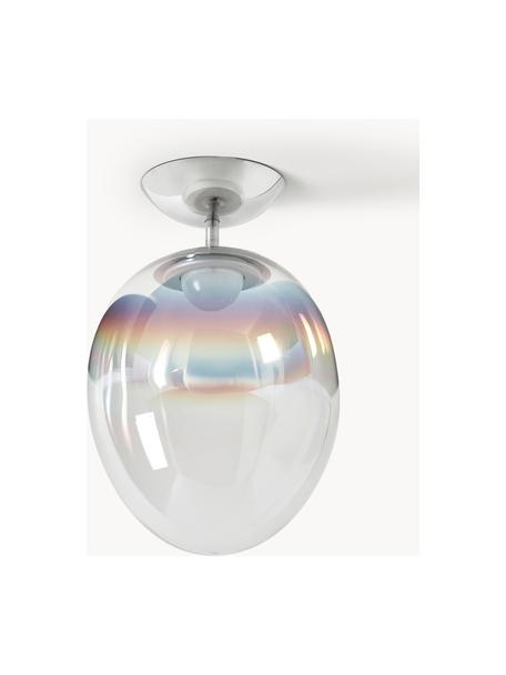 Lampa sufitowa LED ze szkła dmuchanego z funkcją przyciemniania Stellar Nebula, Transparentny opalizujący, odcienie srebrnego, Ø 30 x W 37 cm