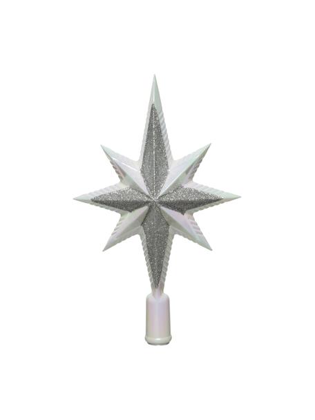 Estrella Árbol de Navidad irrompible Morning, 26 cm, Plástico, Plateado, blanco, An 15 x Al 26 cm