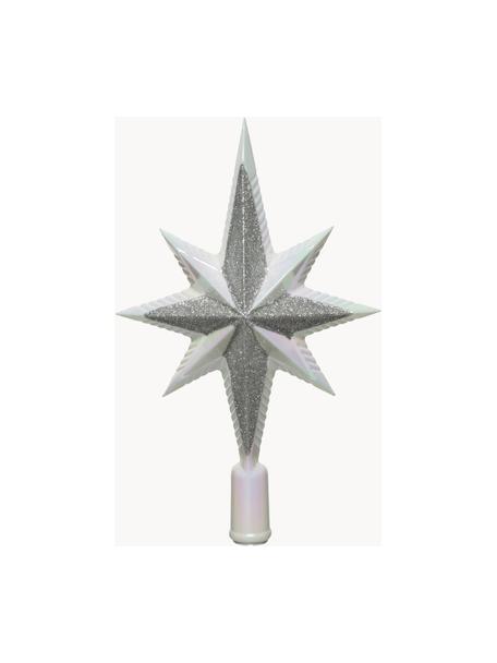 Estrella Árbol de Navidad irrompible Morning, 26 cm, Plástico, Plateado, blanco, An 15 x Al 26 cm
